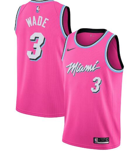 Men's Miami Heat Dwyane Wade Nike Pink 2018/19 Swingman Jersey – Earned Edition