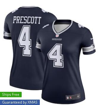 Women's Dallas Cowboys Dak Prescott Nike Navy Legend Jersey