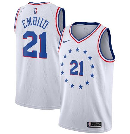 New Men Philadelphia 76ers #21 Joel Embiid Earned Edition Jersey