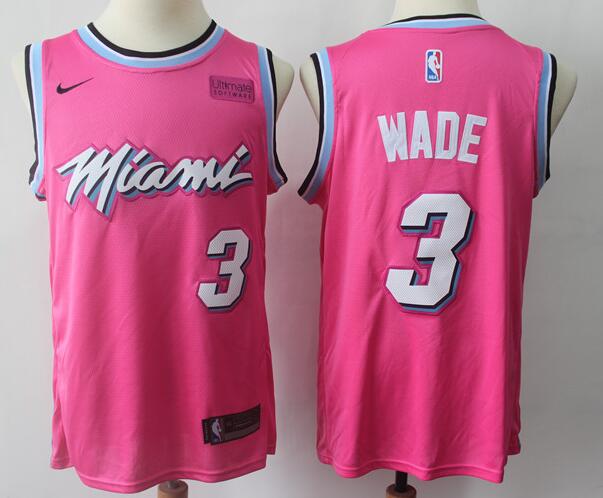 Men's Miami Heat Dwyane Wade Nike Pink 2018/19 Swingman Jersey – Earned Edition