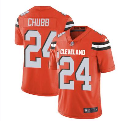 Nike Browns #24 Nick Chubb Orange Alternate Men's Stitched NFL Vapor Untouchable Limited Jersey