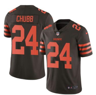 Nike Browns #24 Nick Chubb Brown Men's Stitched NFL Limited Rush Jersey