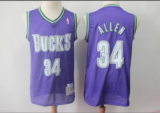 Men's Milwaukee Bucks #34 Ray Allen Throwback Jersey