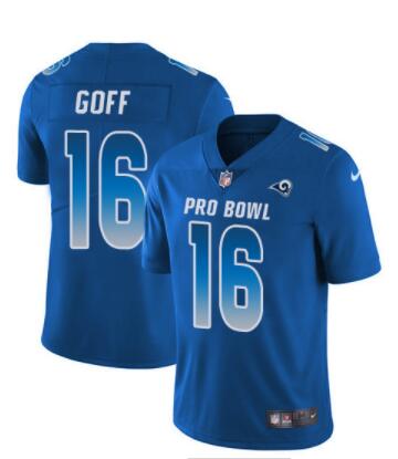 Nike Los Angeles Rams #16 Jared Goff Royal Men's Stitched NFL Limited NFC 2019 Pro Bowl Jersey