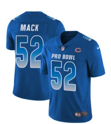 Nike Chicago Bears #52 Khalil Mack Royal Men's Stitched NFL Limited NFC 2019 Pro Bowl Jersey