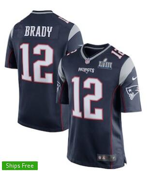 Men's New England Patriots Tom Brady Nike Navy Super Bowl LIII Bound Game Jersey