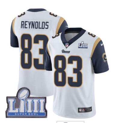 Men's Los Angeles Rams #83 Josh Reynolds White Nike NFL Road Vapor Untouchable Super Bowl LIII Bound Limited Jersey