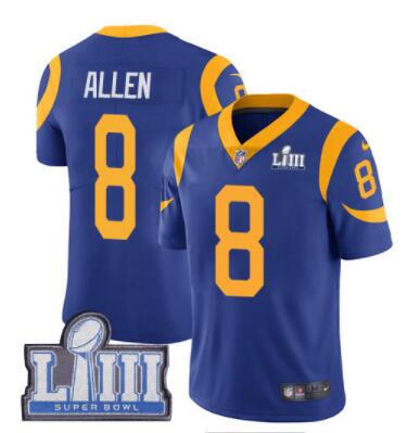 Men's Los Angeles Rams #8 Brandon Allen Royal Blue Nike NFL Alternate Vapor Untouchable Super Bowl LIII Bound Limited Jersey