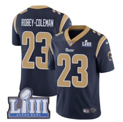 #23 Limited Nickell Robey-Coleman Navy Blue Nike NFL Home Men's Jersey Los Angeles Rams Vapor Untouchable Super Bowl LIII Bound