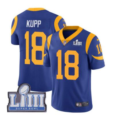 #18 Limited Cooper Kupp Royal Blue Nike NFL Alternate Men's Jersey Los Angeles Rams Vapor Untouchable Super Bowl LIII Bound