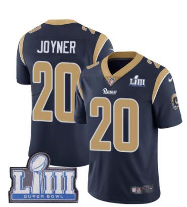 #20 Limited Lamarcus Joyner Navy Blue Nike NFL Home Men's Jersey Los Angeles Rams Vapor Untouchable Super Bowl LIII Bound