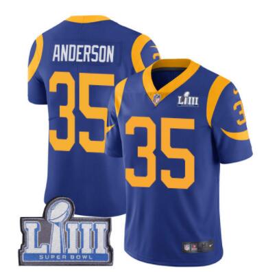 #35 Limited C.J. Anderson Royal Blue Nike NFL Alternate Men's Jersey Los Angeles Rams Vapor Untouchable Super Bowl LIII Bound