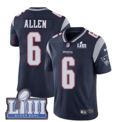 Men's New England Patriots #6 Ryan Allen Navy Blue Nike NFL Home Vapor Untouchable Super Bowl LIII Bound Limited Jersey