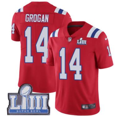 #14 Limited Steve Grogan Red Nike NFL Alternate Men's Jersey New England Patriots Vapor Untouchable Super Bowl LIII Bound