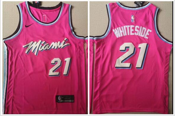 Nike Heat #21 Hassan Whiteside Pink Men Basketball Jersey