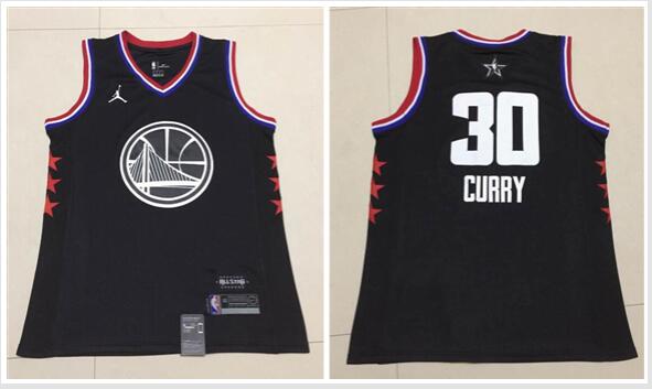 2019 New Men's Golden State Warriors Stephen Curry  All Star Jersey