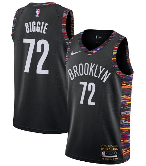 NBA Men's Brooklyn Nets  72# Biggie Jersey 2018-19 New Season City Edition Jersey