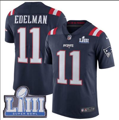 Men's New England Patriots #11 Julian Edelman 2019 Super Bowl LIII Bound Limited Jersey