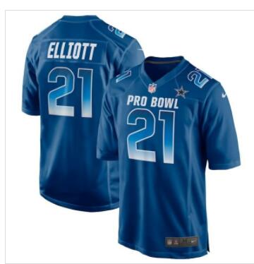 NFC Ezekiel Elliott Replica Dallas Cowboy Royal 2019 Pro Bowl Game Jersey