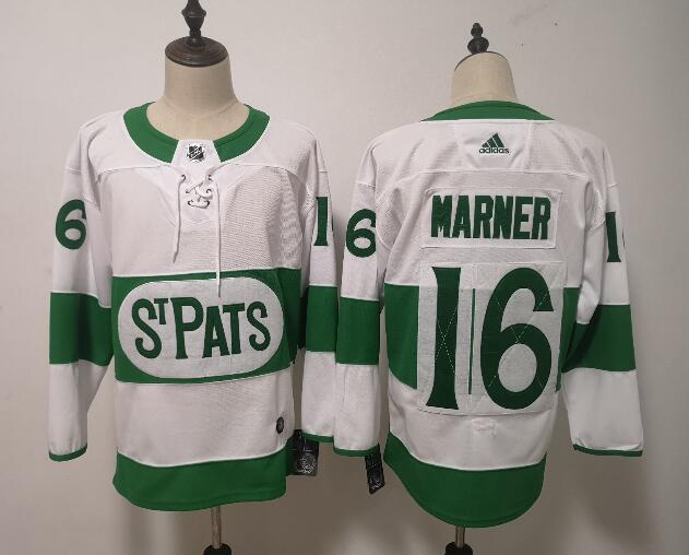 Men's Toronto Maple Leafs #16 Mitch Marner Toronto St. Pats Road Authentic Player White Jersey