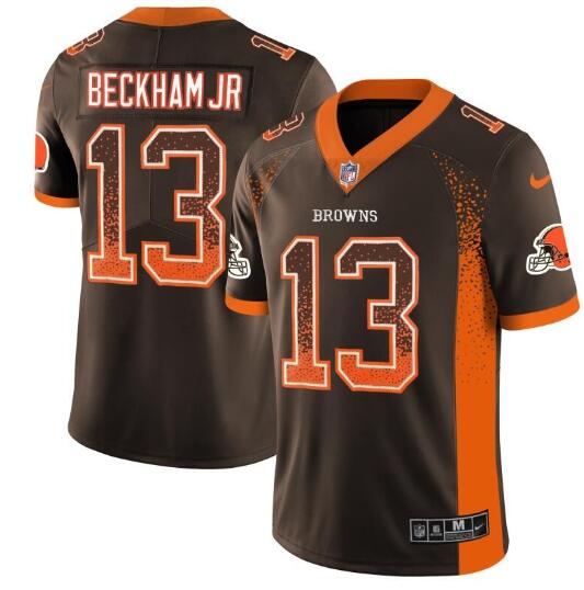 Nike Cleveland Browns 13 Odell Beckham Jr Brown Drift Fashion Limited Jersey