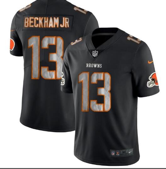 Nike Cleveland Browns 13 Odell Beckham Jr Black Impact Rush Limited Jersey