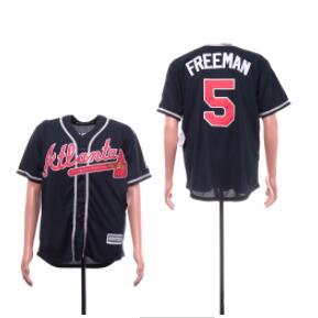 Men's Atlanta Braves 5 Freddie Freeman Navy Cool Base Jersey