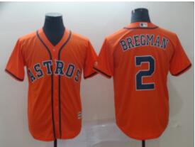 Men's Houston Astros 2 Alex Bregman Orange Cool Base Jersey