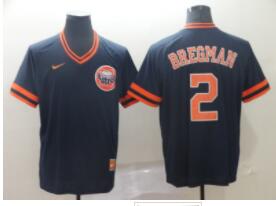 Men's Houston Astros 2 Alex Bregman Navy Throwback Jersey