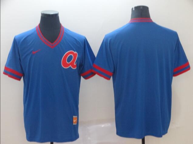 Men's Atlanta Braves Blank Blue Throwback Jersey