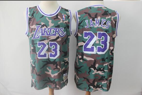 Lakers 23 Lebron James Camo 2018-19 Hardwood Classics Jersey