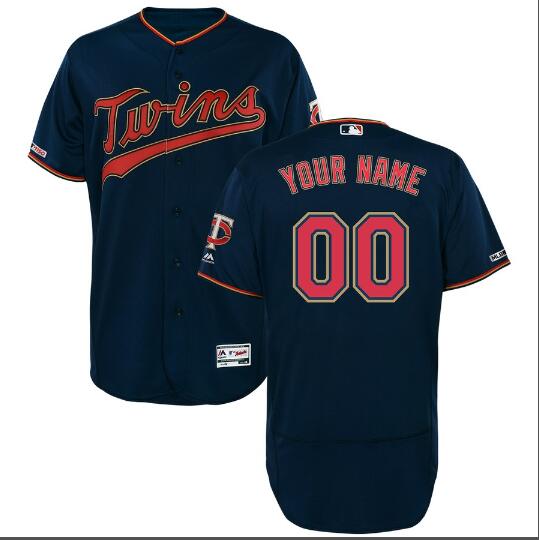 Men's Minnesota Twins Majestic Navy Alternate Authentic Collection Flex Base Custom Jersey