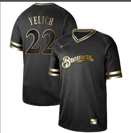 Men's Milwaukee Brewers 22 Christian Yelich Baseball Jersey