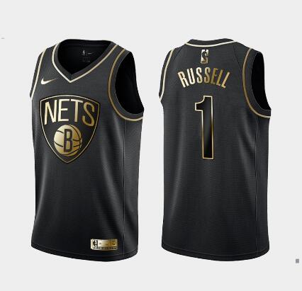 men' nets d'angelo russell black jersey