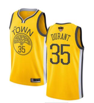 Warriors #35 Kevin Durant Gold 2019 Finals Bound Basketball Swingman Earned Edition Jersey