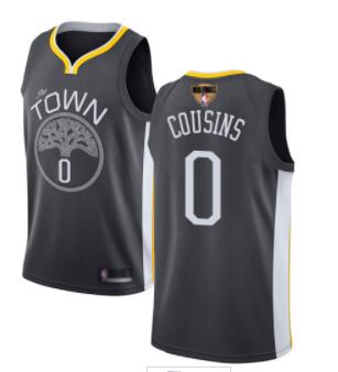 Warriors #0 DeMarcus Cousins Black 2019 Finals Bound Basketball Swingman Statement Edition Jersey