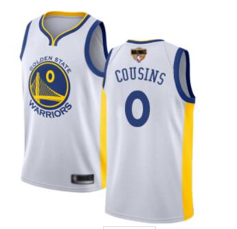 Warriors #0 DeMarcus Cousins White 2019 Finals Bound Basketball Swingman Association Edition Jersey