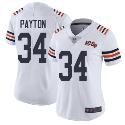 Women Chicago Bears Walter Payton Nike White 2019 100th Season Alternate Classic Retired Player Limited Jersey