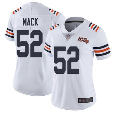 Women Chicago Bears Khalil Mack Nike White 2019 100th Season Alternate Classic Limited Jersey