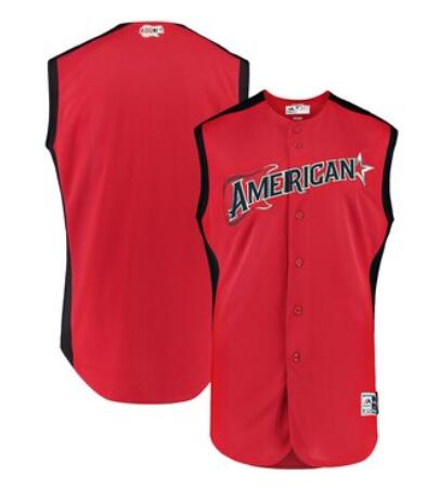 Men's American League Majestic Red/Navy 2019 MLB All-Star Workout Team Jersey