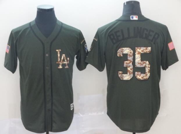 Dodgers #35 Cody Bellinger Green Salute to Service Stitched Men's Baseball Jersey