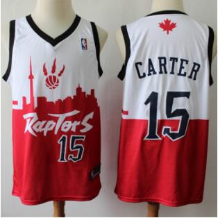 Raptors #15 Vince Carter White Red Basketball Swingman City Edition Jersey