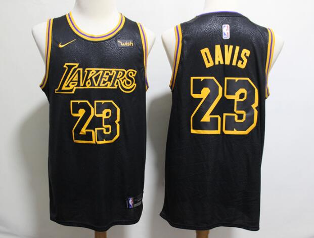 Men 23 Davis Basketball Jersey Black Jersey