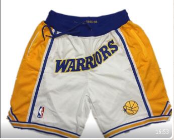 Men's Golden State Warriors Basketball Shorts with pockets White