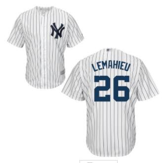 Yankees #26 DJ LeMahieu White Strip New Cool Base Stitched Baseball Jersey