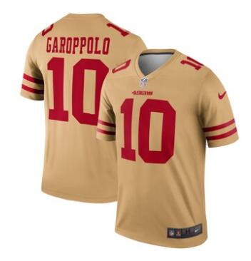 Men's San Francisco 49ers Jimmy Garoppolo Nike Gold Inverted Legend Jersey