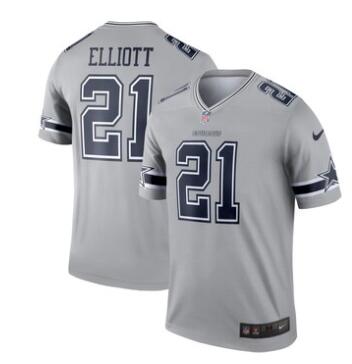Men's Dallas Cowboys Ezekiel Elliott Nike Gray Inverted Legend Jersey