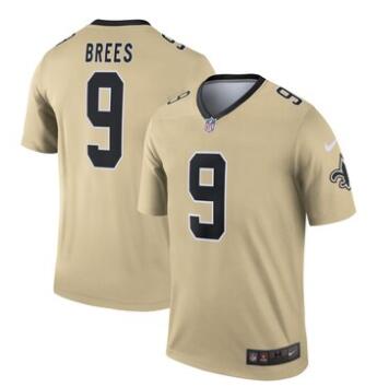 Men's New Orleans Saints Drew Brees Nike Gold Inverted Legend Jersey