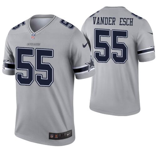 Nike Dallas Cowboys 55 Leighton Vander Esch Gray Inverted Legend Jersey