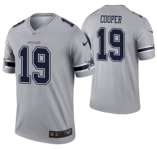 Nike Dallas Cowboys 19 Amari Cooper Men Gray Inverted Legend Jersey